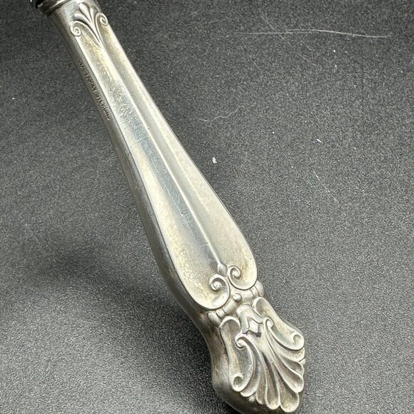 Vtg Sterling Silver Cheese Wire Slicer Server Cutter Royal Family Fleur De Lys - Picture 6 of 12